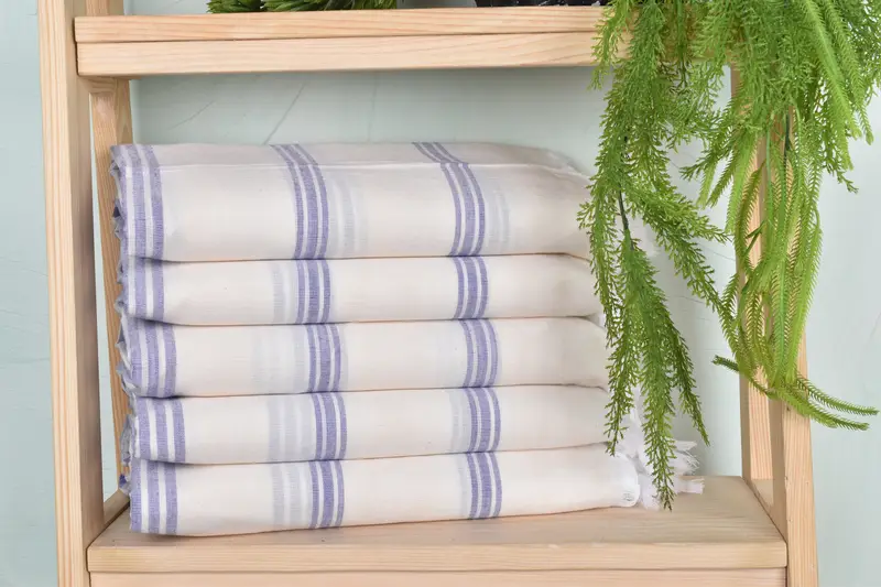 Summer Gift Purple Striped Cotton Towel, Bridesmaid Gift, Bachelorette Gift, 40x71 Inches