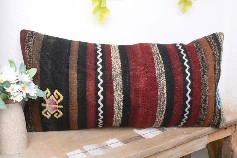 Interior Designer Pillow, Cushion Case, Boho Pillow, Lounge Throw Pillow Case, Neutral Cushion Case, Turkish Pillow, 12x24 Brown Pillow - 4