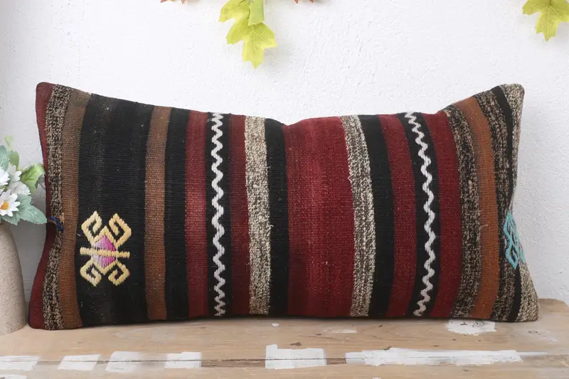 Interior Designer Pillow, Cushion Case, Boho Pillow, Lounge Throw Pillow Case, Neutral Cushion Case, Turkish Pillow, 12x24 Brown Pillow - 2
