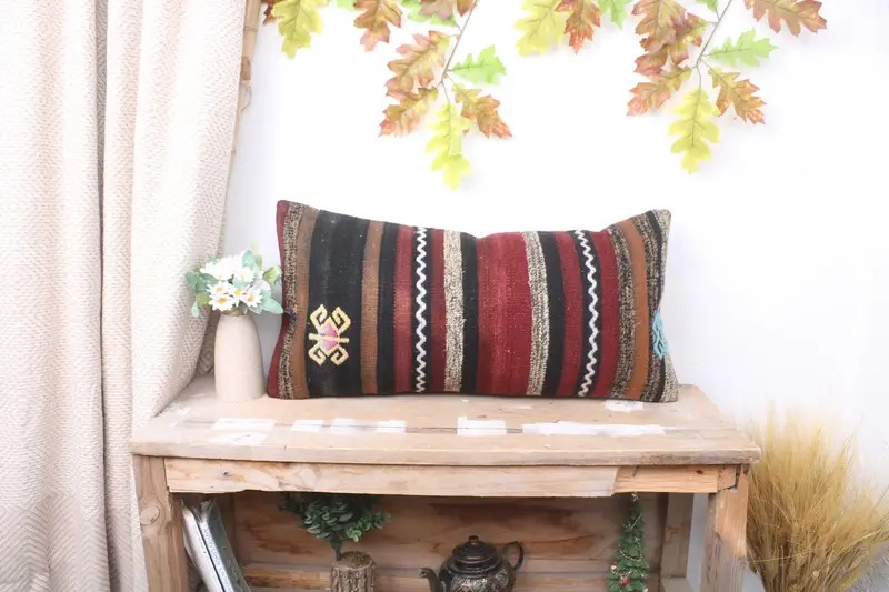 Interior Designer Pillow, Cushion Case, Boho Pillow, Lounge Throw Pillow Case, Neutral Cushion Case, Turkish Pillow, 12x24 Brown Pillow - 1