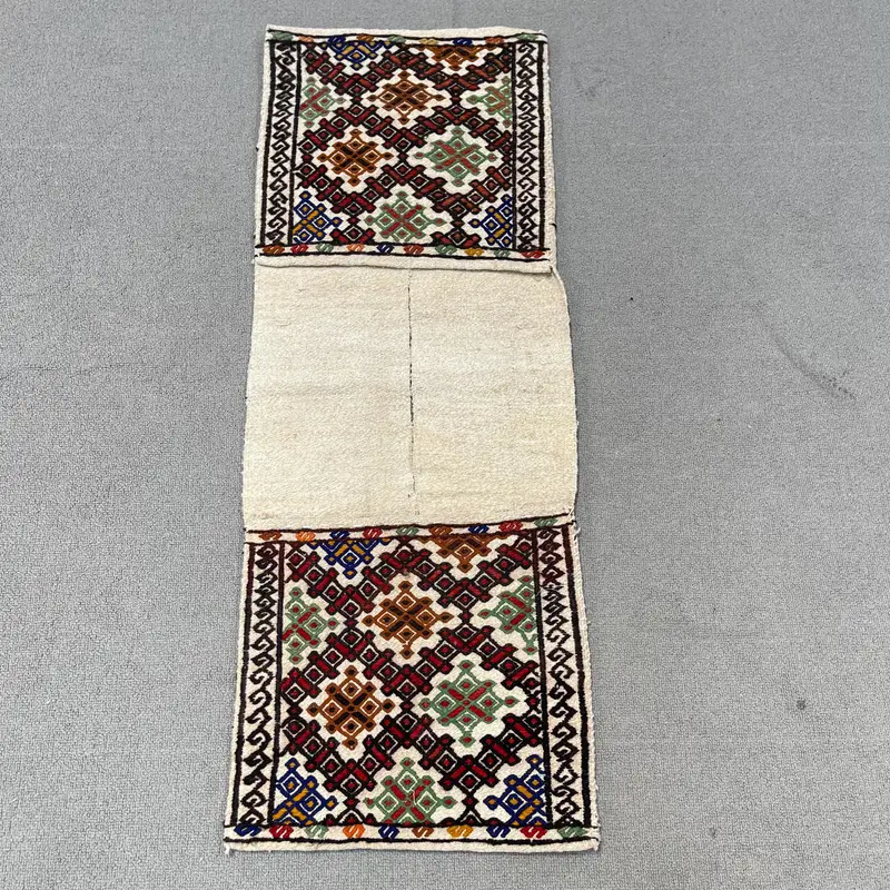Bej ve Kahverengi Patchwork Halı, 1,1x3,1 ft Şık Dekor