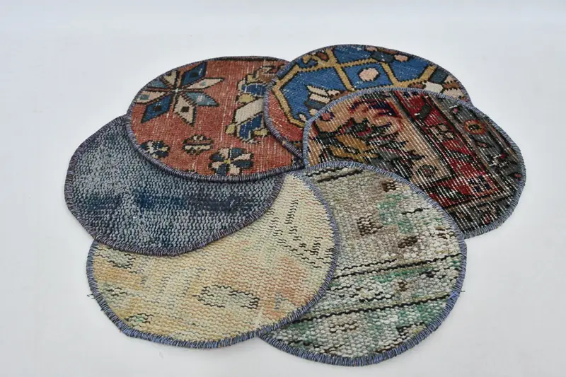 Bohemian Gothic Circle Placemat, Orange & Bronze Cotton Wool Decor