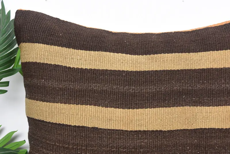 Boho Pillow, 24x24 Brown Cushion Case, Vintage Kilim Throw Pillow, Cushion Case, Authentic Cushion Case, Tribal Cushion, Interior Designer Pillow - 2