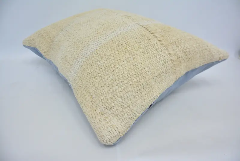 Turkish Kilim Pillow, Meditation Pillow Case, Pillow, Kilim Pillow, 20x28 Beige Pillow, Couch Pillow Cover, Pillow for Couch - 6