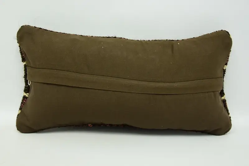 Natural Cushion, Pillow for Couch, Turkish Kilim Pillow, Pillow, Vintage Pillow, Ethnic Cushion Cover, 8x16 Brown Pillow Sham - 6