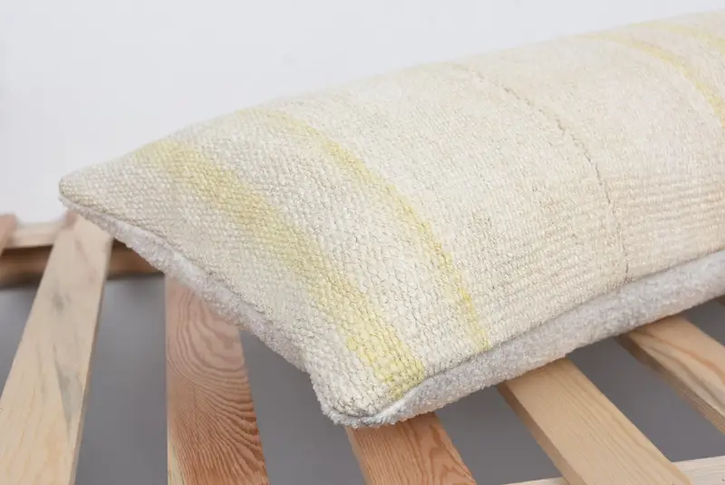 Neutral Throw Cushion, 12x36 Beige Pillow, Antique Pillows, Vintage Throw Cushion Cover, Cushion Case, Vintage Pillow, Turkish Kilim Pillow - 6