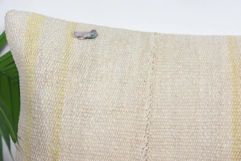 Neutral Throw Cushion, 12x36 Beige Pillow, Antique Pillows, Vintage Throw Cushion Cover, Cushion Case, Vintage Pillow, Turkish Kilim Pillow - 2