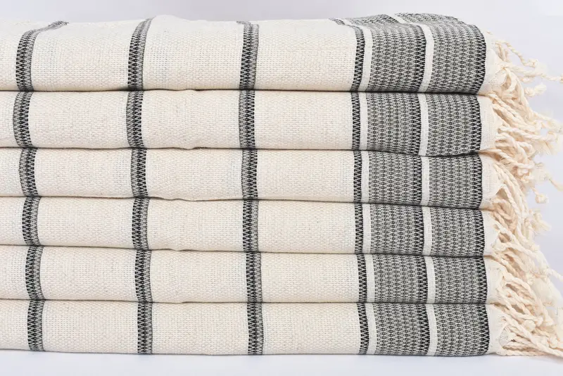 Wedding Favors, Personalized Gifts, Wedding Anniversary Gift, 40x20 Linen Striped Towel, Summer Towel, Small Bath Towels, Monogram Dish Towel - 3