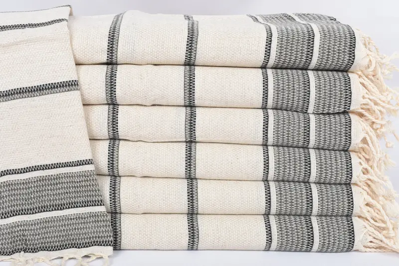 Wedding Favors, Personalized Gifts, Wedding Anniversary Gift, 40x20 Linen Striped Towel, Summer Towel, Small Bath Towels, Monogram Dish Towel - 1