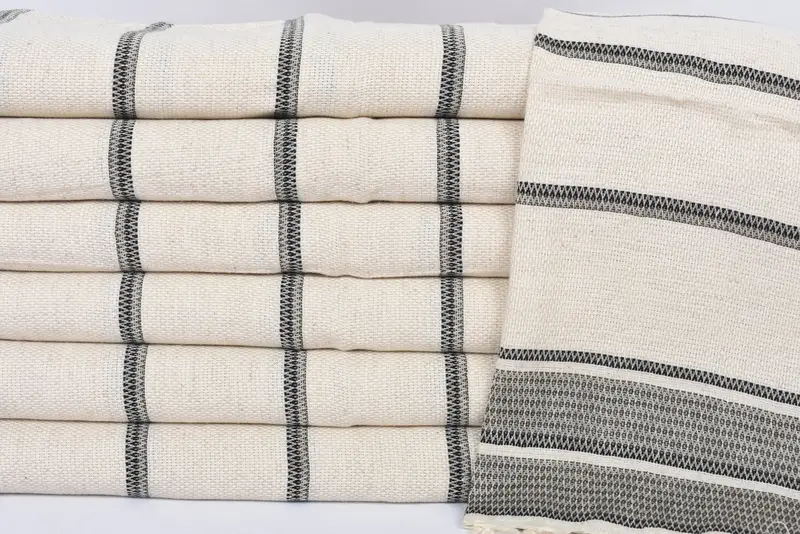 Wedding Favors, Personalized Gifts, Wedding Anniversary Gift, 40x20 Linen Striped Towel, Summer Towel, Small Bath Towels, Monogram Dish Towel - 2