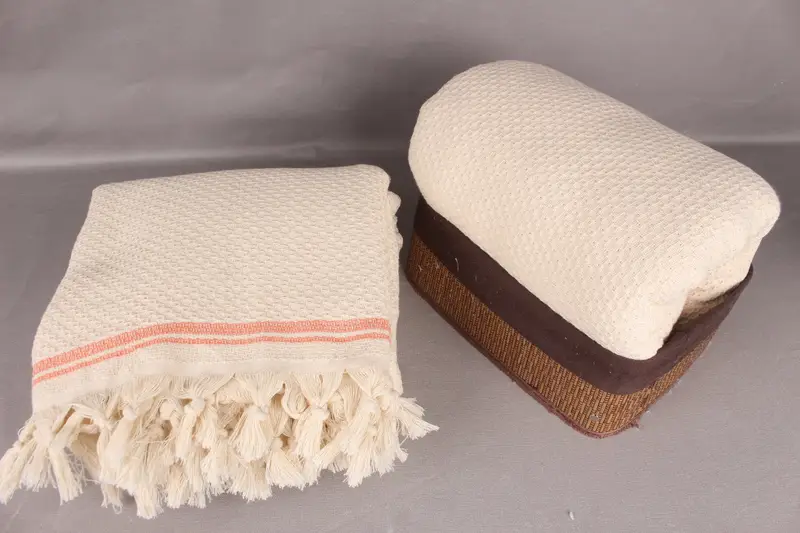 Wedding For Favor, Organic Throw, Bachelorette Gifts, 94x92 Cotton Striped Towel, Woven Throw Blanket, Housewarming Gift, Wedding Anniversary Gift - 5