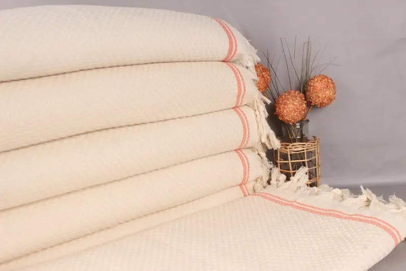 Wedding For Favor, Organic Throw, Bachelorette Gifts, 94x92 Cotton Striped Towel, Woven Throw Blanket, Housewarming Gift, Wedding Anniversary Gift - 1