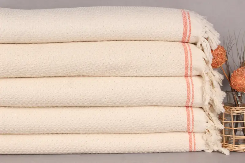 Wedding For Favor, Organic Throw, Bachelorette Gifts, 94x92 Cotton Striped Towel, Woven Throw Blanket, Housewarming Gift, Wedding Anniversary Gift - 2