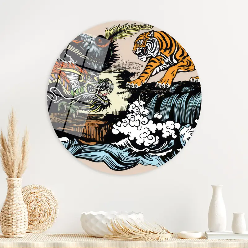 Yin Yang Dragon Tiger Canvas: Harmony in Vibrant Art
