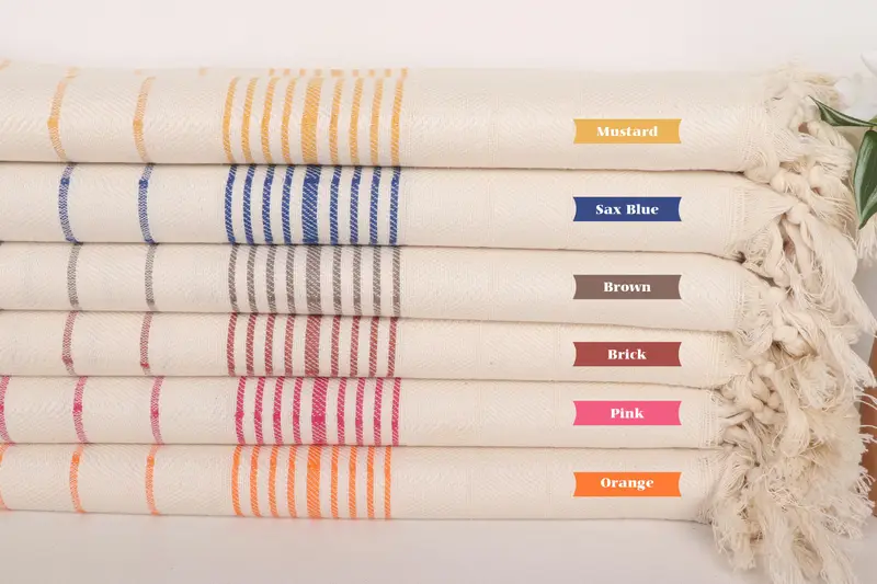 Organic Towel, Personalized Turkish Towel, Organic towel, Anniversary Gift For Her, Bachelor Bachelorette Party Favors, 70x40 Cotton Striped Towel - 1