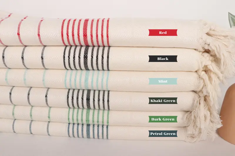 Organic Towel, Personalized Turkish Towel, Organic towel, Anniversary Gift For Her, Bachelor Bachelorette Party Favors, 70x40 Cotton Striped Towel - 2