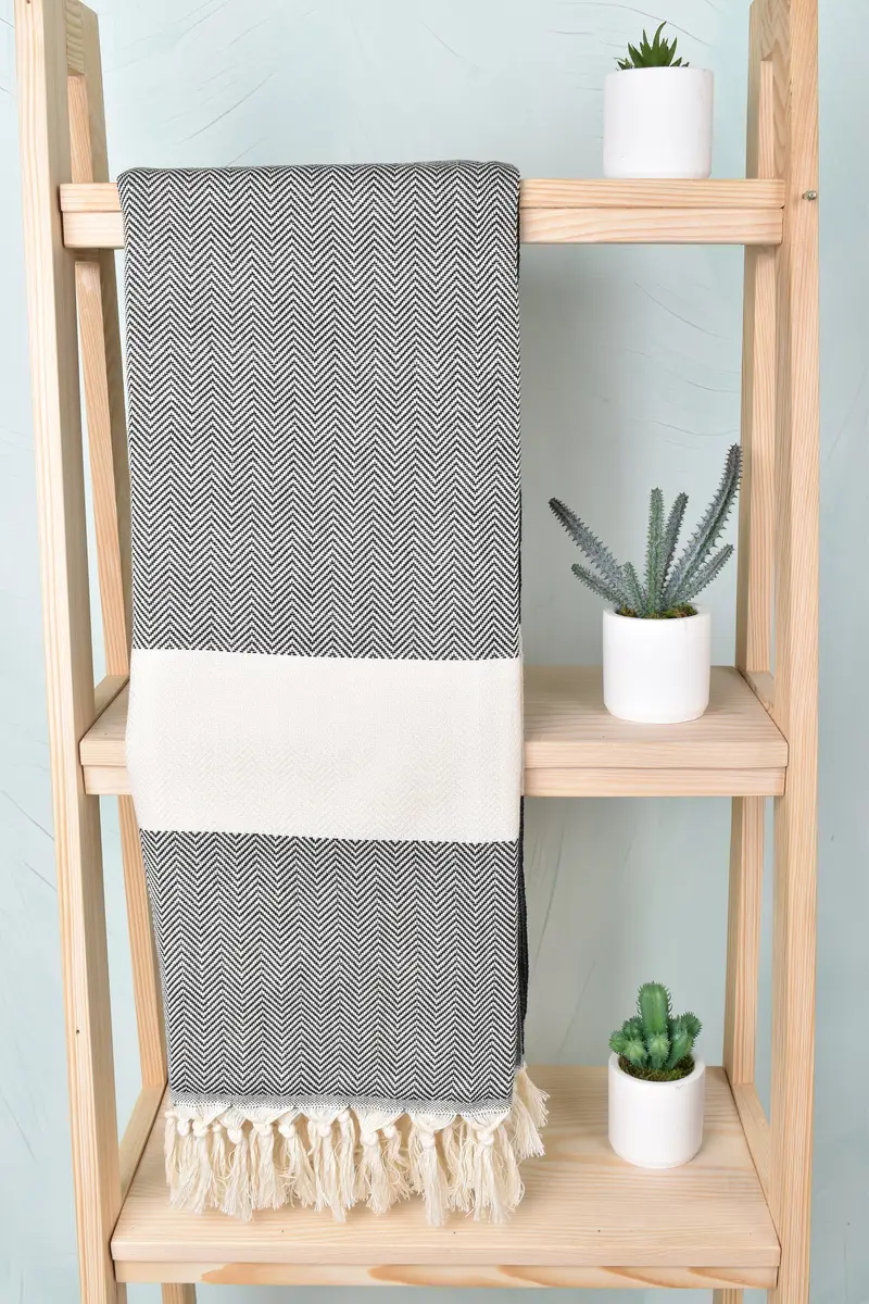 Bachelorette Gifts, Gym Towel, Home Decor Towel, Girls Weekend Favors, Personalized Towel, 70x40 Cotton Herringbone Towel, Monogrammed Beach Towel - 8