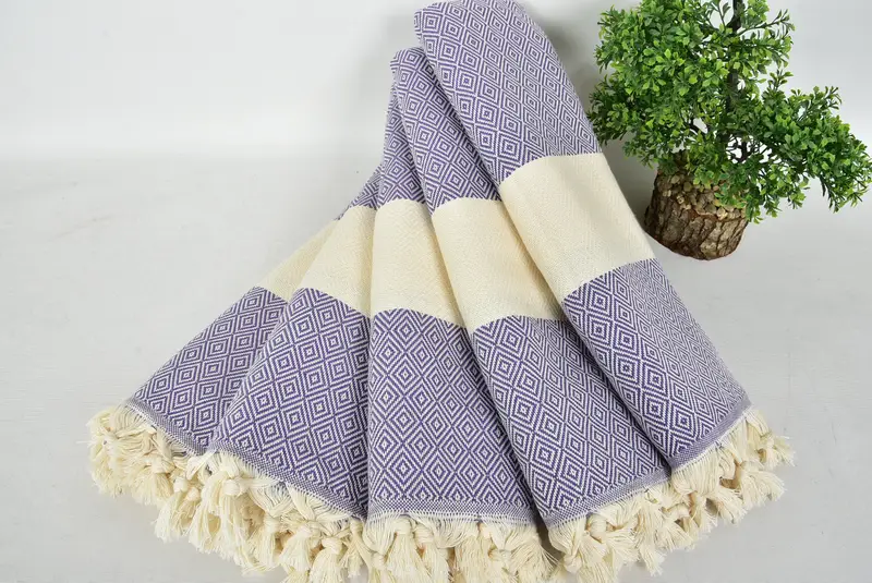 Organic Beach Towel, Soft towel, Bridal Party Gifts, Beach Towel Personalized, 70x40 Cotton Diamond Towel, Personalized Towel, Bachelorette Gifts - 4