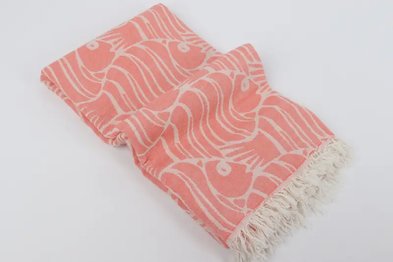 Thin towel, Absorbent Turkish towel, Antibacterial Turkish peshtemal towel, Custom Gift, 70x36 Cotton Fish Design Towel, Welcome Wedding Gift - 7