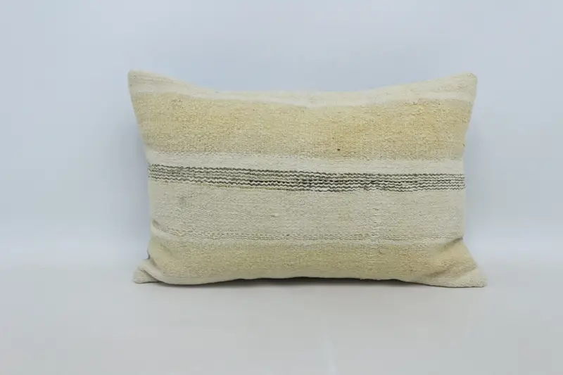 Turkish Pillow, Pillow for Couch, 16x24 Beige Pillow Cover, Ethnic Pillow Cover Cushion Cover, Pillow Cover, Kilim Pillow Cover - 1