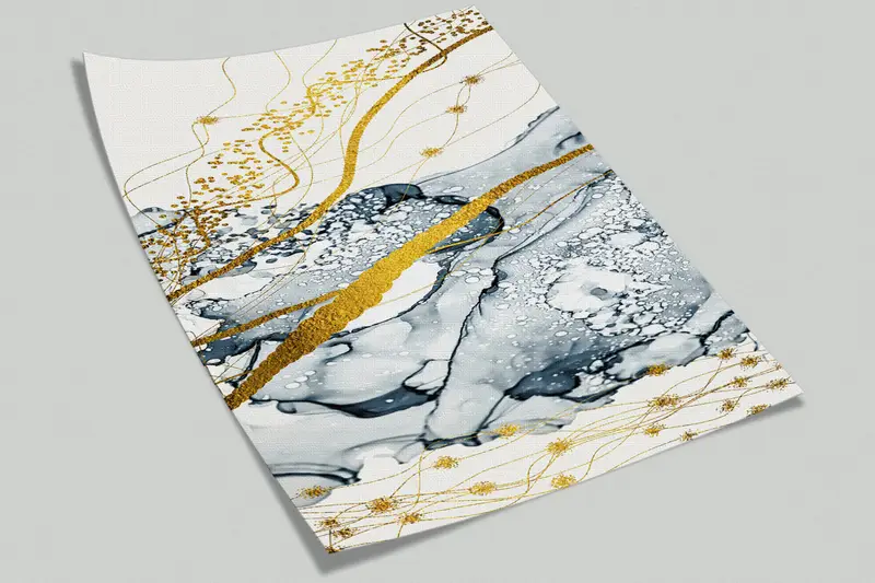 Wall Paper Peel and Stick, Abstract Wall Mural, Custom Wall Paper, Bright Wall Paper, , Contemporary Wall Painting, Gray Wall Paper, - 7