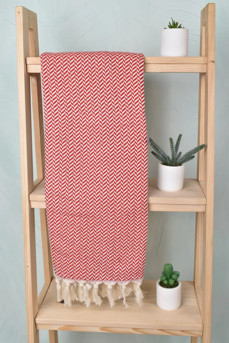 Gift For Boyfriend, Sand-Resistant Peshtemal, Personalized Home Gift Wedding, Beach towel, Organic towel, Summer Gift, 70x40 Cotton Chevron Towel - 8