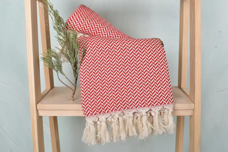 Gift For Boyfriend, Sand-Resistant Peshtemal, Personalized Home Gift Wedding, Beach towel, Organic towel, Summer Gift, 70x40 Cotton Chevron Towel - 4