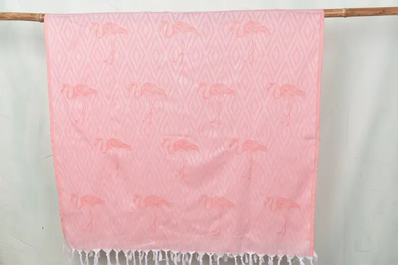 Turkish Towel Set, 70x40 Cotton Flamingo Patterned Towel, Gym Towel, Bachelor Party Gifts, Bachelorette Party Gifts, Best Beach Towel, Gift For Him - 1