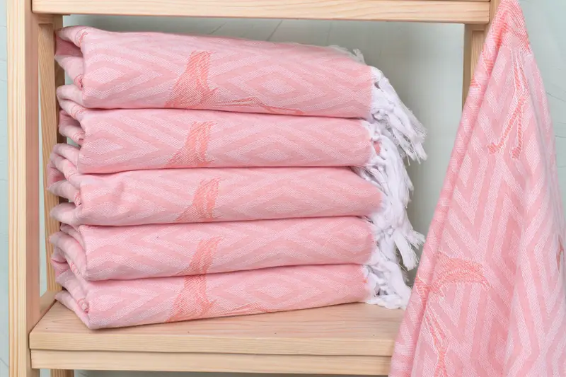 Turkish Towel Set, 70x40 Cotton Flamingo Patterned Towel, Gym Towel, Bachelor Party Gifts, Bachelorette Party Gifts, Best Beach Towel, Gift For Him - 2