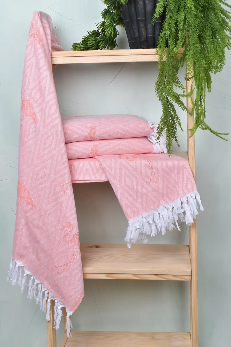 Turkish Towel Set, 70x40 Cotton Flamingo Patterned Towel, Gym Towel, Bachelor Party Gifts, Bachelorette Party Gifts, Best Beach Towel, Gift For Him - 7