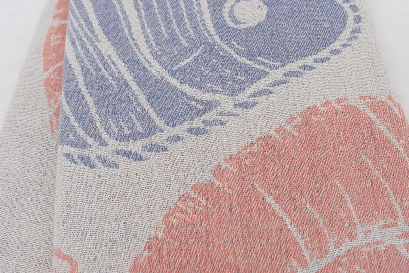 Woven Blanket, Boho Throw Blankets, Turkish Blanket, Valentines Day Gift Idea, 88x64 Cotton Underwater Animals Design Towel, Turkish Towel Blanket - 5