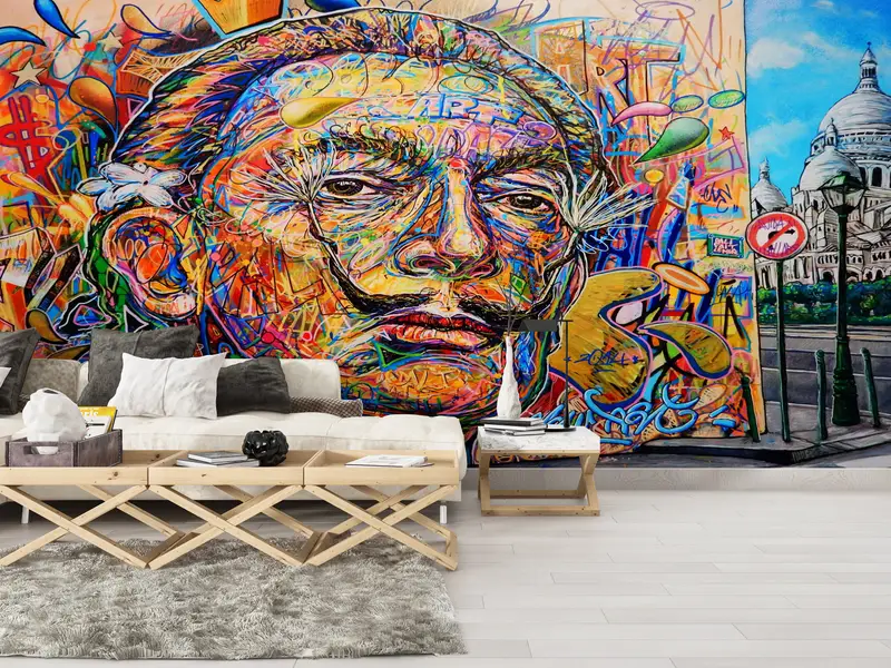 Salvador Dali Graffiti Wallpaper, Dali Wall Poster, Graffiti Wall Painting, Abstract Mural, Colorful Wall Paper, Famous Wall Poster, - 4