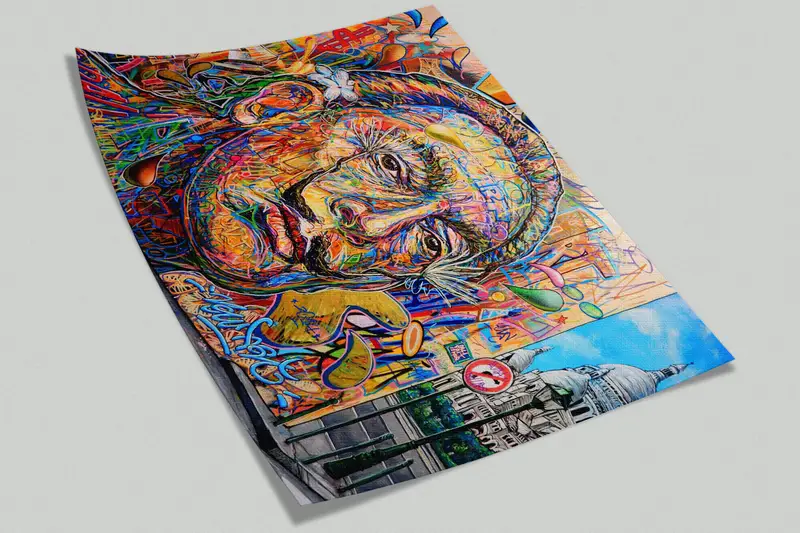 Salvador Dali Graffiti Wallpaper, Dali Wall Poster, Graffiti Wall Painting, Abstract Mural, Colorful Wall Paper, Famous Wall Poster, - 8
