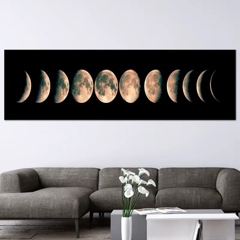 Trendy Lunar Eclipse Moon Sky Galaxy Landscape Printed Canvas