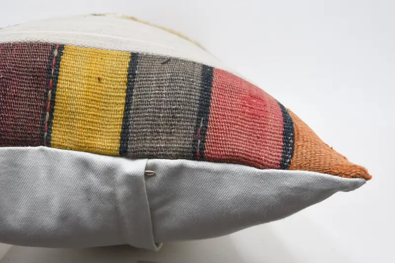 Cushion, Kilim Pillow Cover, Throw Kilim Pillow, Vintage Kilim Pillow, Sustainable Pillow Cover, Vintage Throw Pillow Cover, 16x36 Beige Cushion - 5