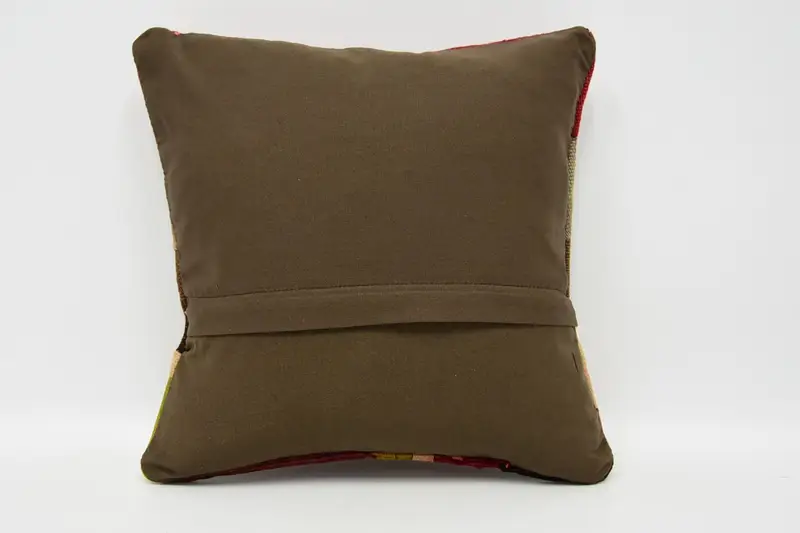 Anatolian Pillow Case, Pillow Case, Kilim Pillow Cover, Interior Designer Pillow, 12x12 Brown Cushion Cover, Vintage Kilim Throw Pillow - 6