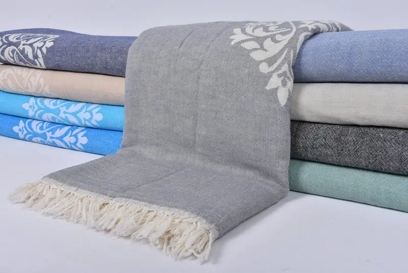 70x60 Cotton Baroque Towel, Monogram Blanket, Bachelorette Party Favors, Monogram Beach Blanket, Wedding Gift, Throw Blanket, Organic Beach Blanket - 2