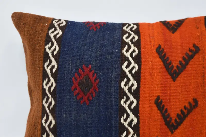 20x28 Orange Cushion, Boho Pillow Sham Cover, Meditation Pillow, Boho Pillow, Pillow Cover, Bolster Pillow, Art Deco Cushion, Vintage Pillow - 2