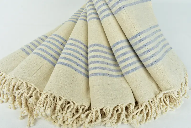 Beach towel, Organic towel, Anniversary Gift For Her, Summer Gift, 70x40 Linen Striped Towel, Personalized Towel Gift, Turkish Towel Beach Towel - 4