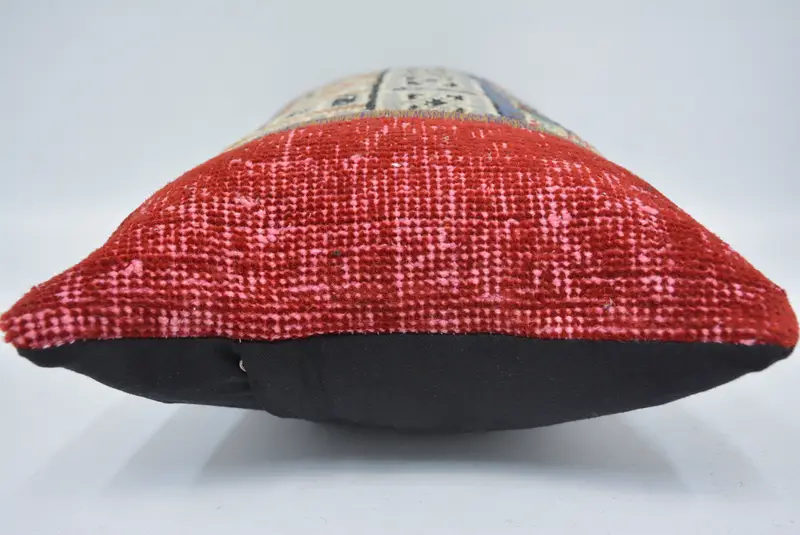 Bed Cushion Case, Ikat Pillow Cover, Turkish Pillow, Pillow for Sofa, 12x24 Red Pillow, Cushion Case, Vintage Pillow, Square Throw Pillow Sham - 5