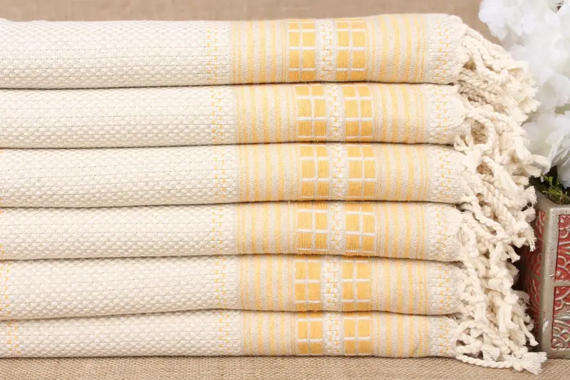 Custom Towel Monogrammed Beach Towel Mustard Beige 38x65 Inches