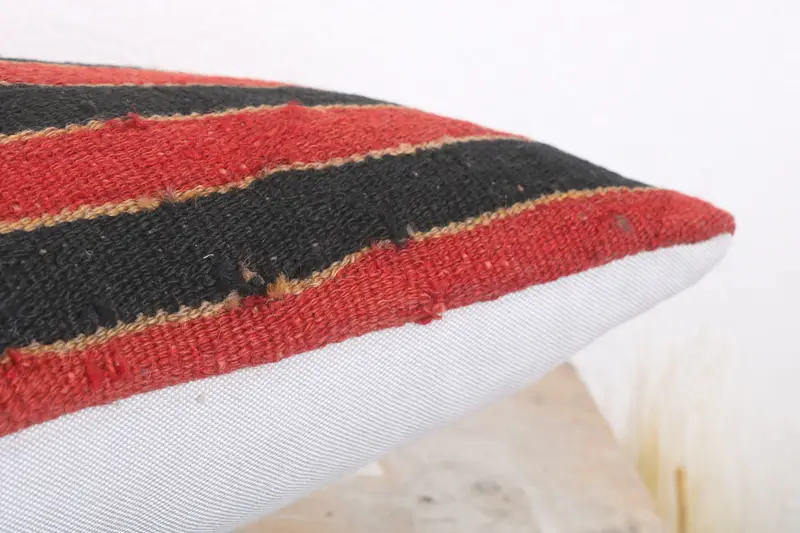 Cushion Case, Yoga Cushion Cover, Pillow for Sofa, Boho Pillow, Sofa Bolster Pillow Cover, Sofa Pillow, 12x20 Red Cushion, Interior Designer Pillow - 6