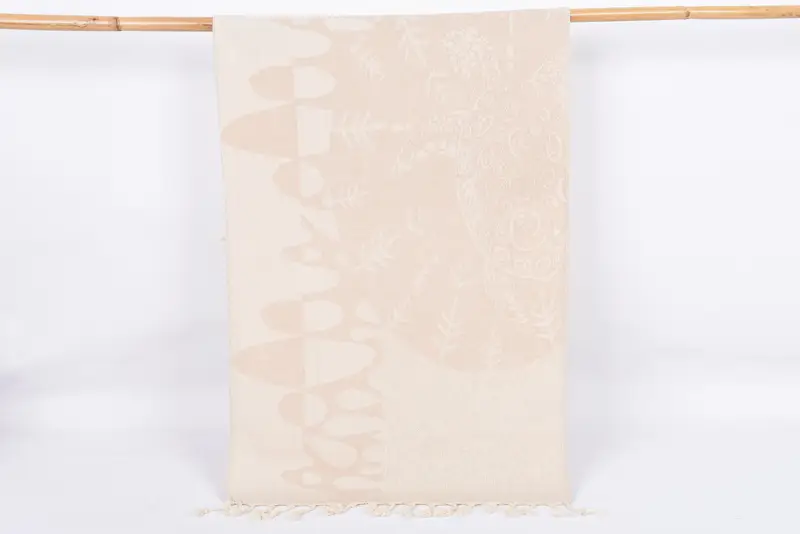 Monogram Hand Towel, 36x18 Beige Turtle Design Tea Towel, Kitchen