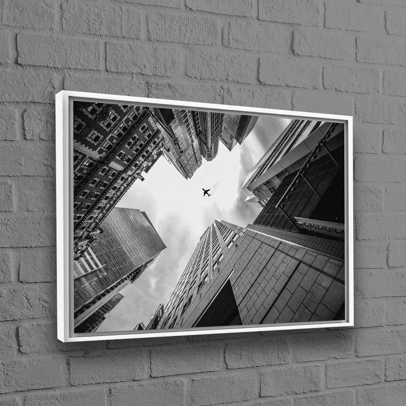 Modern Siyah Beyaz Gökdelen Ofis ve Yatak Odası için Kanvas Tablo