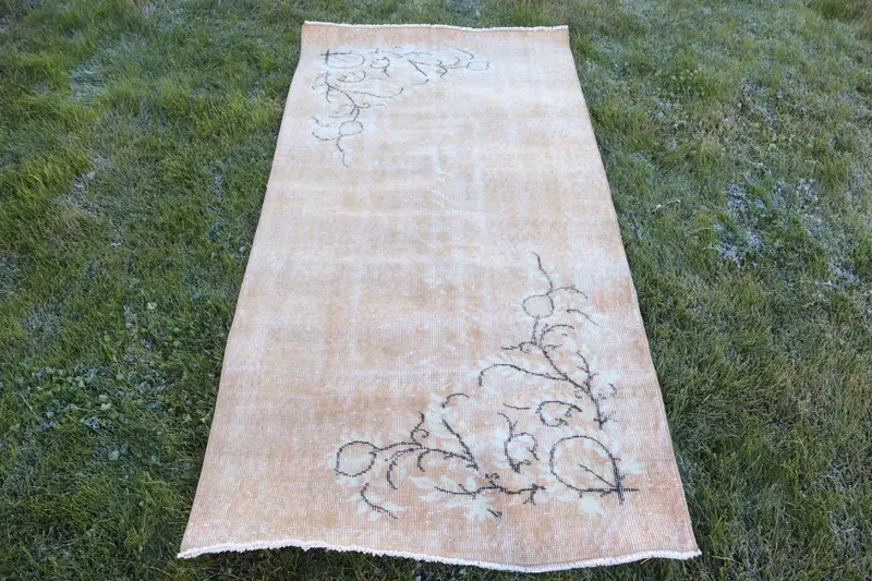 Vintage 3x6.1 ft Halı, Accent Türk Halısı, Kahverengi Güneybatı Yün Halı - 1