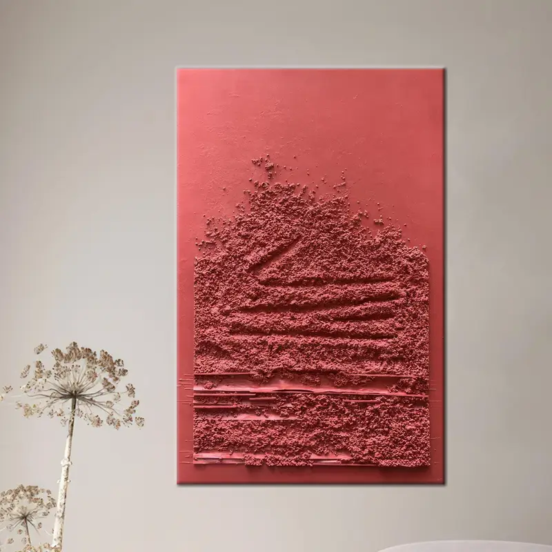 Abstrakter roter Leinwanddruck: Elegante, künstlerische Wanddekoration