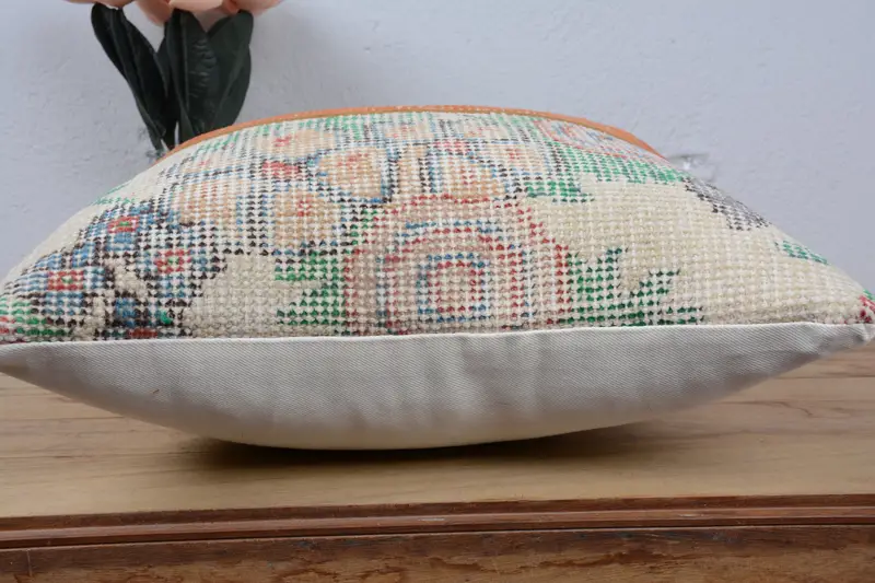 Pillow, Meditation Pillow Sham, Boho Pillow, Gift Pillow, Kilim Pillow, 16x16 Orange Pillow Sham, Wholesale Pillow Cover, Art Deco Pillow Cover - 5