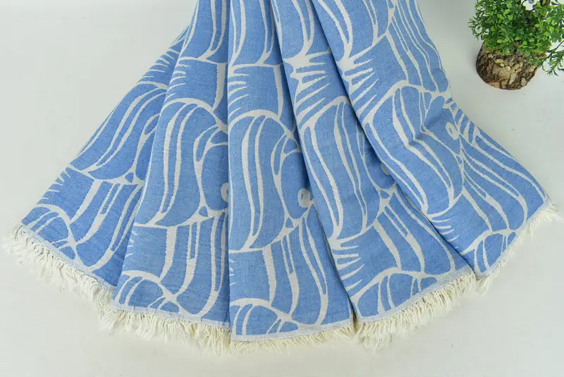 Valentines Gift, Housewarming Gift, 70x60 Cotton Fish Design Towel, Best Wedding Gift, Gift For Wedding Day, Wedding Favors, Personalized Blanket - 6