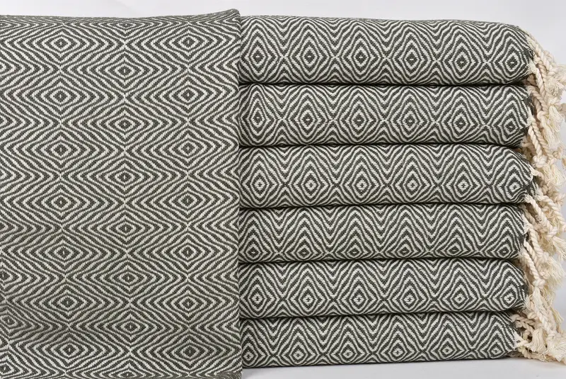 Housewarming Gift, Monogram Hand Towel, Grandma Gift, Small Bath Towels, Personalized Dish Towel, 36x18 Cotton Zigzag Diamond Towel, Gift For Her - 1