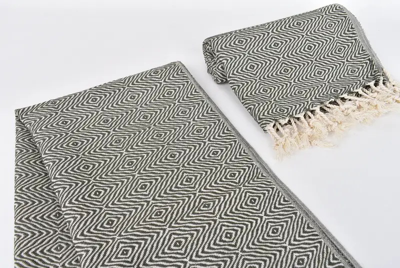 Housewarming Gift, Monogram Hand Towel, Grandma Gift, Small Bath Towels, Personalized Dish Towel, 36x18 Cotton Zigzag Diamond Towel, Gift For Her - 7